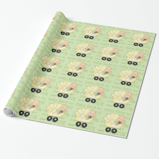 Papier Cadeau Papier d'emballage Unisex Baby shower (Déroulé)