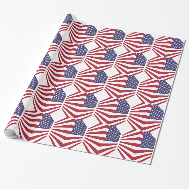 Papier Cadeau Papier d'emballage Usa Flag (Déroulé)