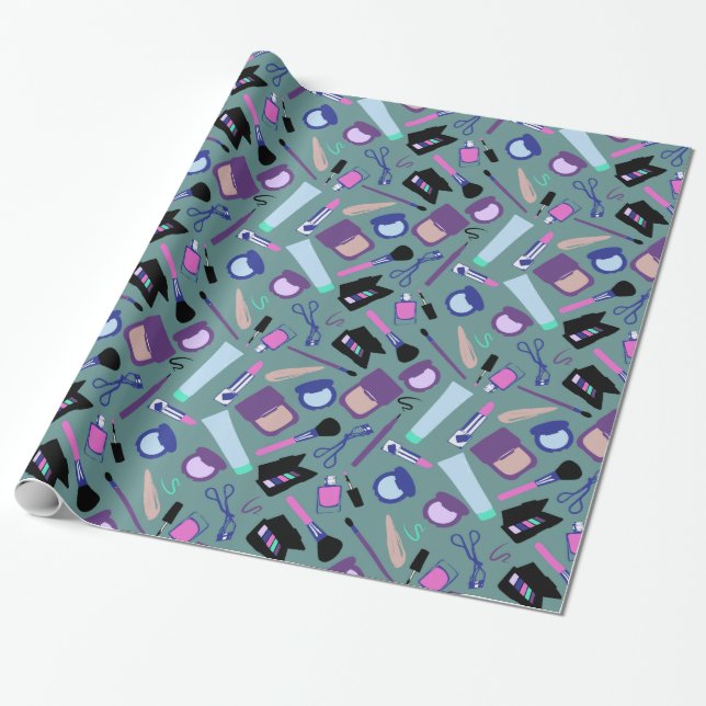 Papier Cadeau Papier d'emballage V1 de maquillage (Déroulé)