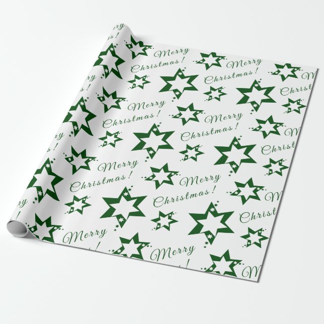 Papier Cadeau Papier d'emballage vert Joyeux Noël (Déroulé)