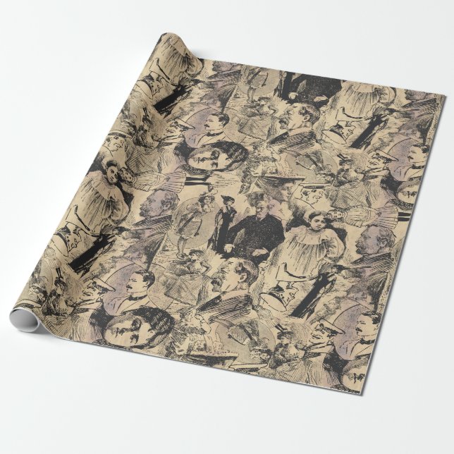 Papier Cadeau Papier d'emballage vintage (Déroulé)
