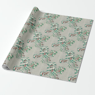 Papier Cadeau Papier d'emballage vintage les années 70 Noël