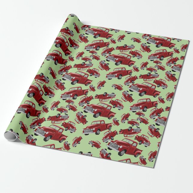 Papier Cadeau Papier d'enlèvement de camion rouge (Déroulé)