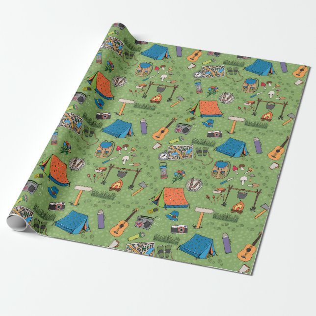 Papier Cadeau Papier d'enlèvement de camping (Déroulé)