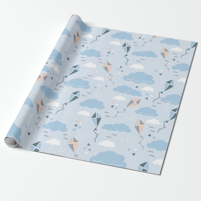 Papier Cadeau Papier d'enlèvement de cerfs-volants - Cerfs-volan (Déroulé)