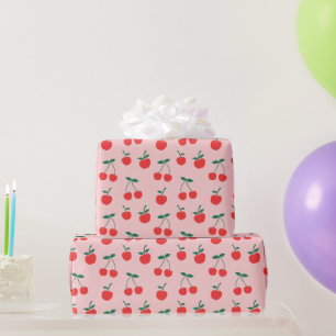 Papier Cadeau Papier d'enlèvement de cerises   Rose