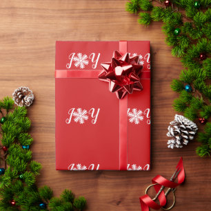 Papier Cadeau Papier d'enlèvement de flocon de neige Red Joy