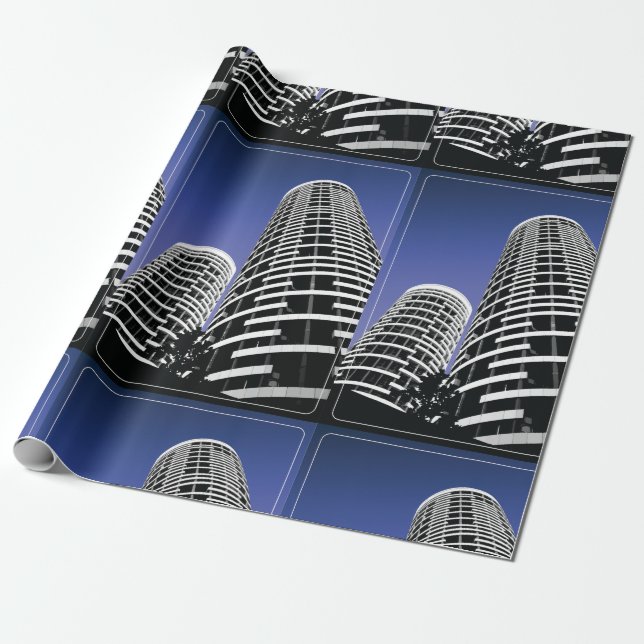 Papier Cadeau Papier d'enlèvement de gratte-ciel de la ville (Déroulé)