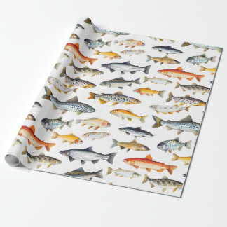 Papier Cadeau Papier d'enlèvement de poisson d'eau douce