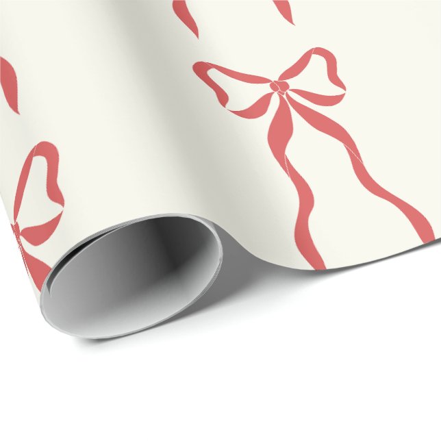 Papier Cadeau Papier d'enlèvement de ruban rouge (Coin rond)