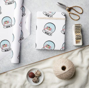 Papier Cadeau Papier d'enneigement du Globe des neiges d'hiver