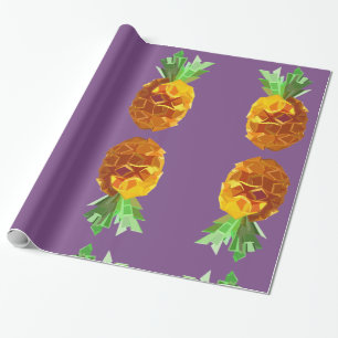 Papier Cadeau Papier d'enrobage à ananas violet