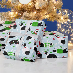 Papier Cadeau Papier d'enrobage Collie Bordure de Noël