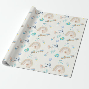 Papier Cadeau Papier d'enrobage de baby shower   Baby Boys