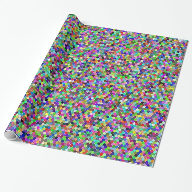 Papier Cadeau Papier d'enrobage de cercles empilés (Déroulé)