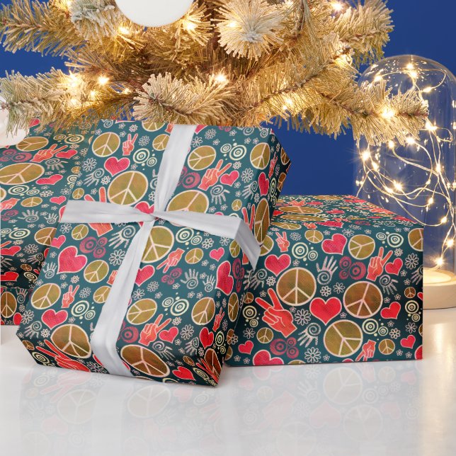 Papier Cadeau Papier d'enrobage de conception des signes de paix (Vacances)