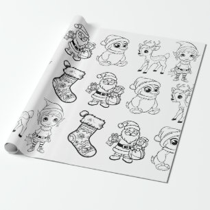Papier Cadeau Papier d'enrobage de couleur de Noël