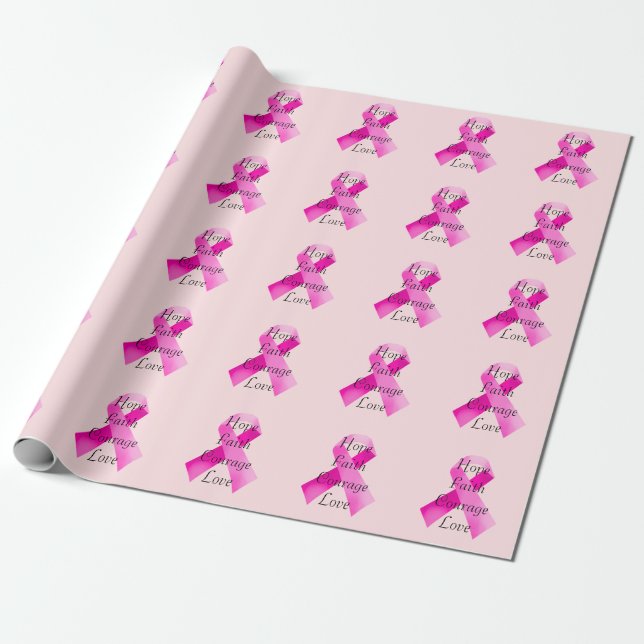 Papier Cadeau Papier d'enrobage de fibre de ruban rose (Déroulé)
