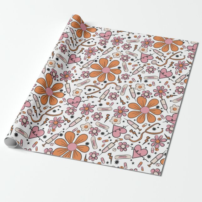 Papier Cadeau Papier d'enrobage de la partie de l'infirmière Soi (Déroulé)