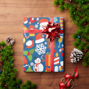Papier Cadeau Papier d'enrobage de la saison père Noël 30"x6"