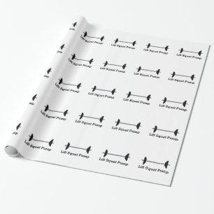 Papier Cadeau Papier d'enrobage de levage de poids Barbell