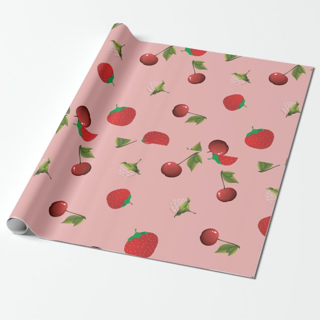 Papier Cadeau Papier d'enrobage de mélange de fruits (Déroulé)