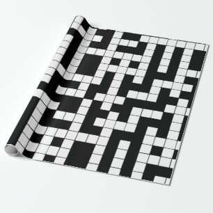 Papier Cadeau Papier d'enrobage de mot croisé noir et blanc