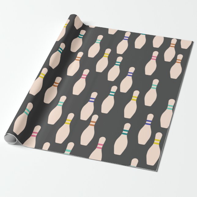 Papier Cadeau Papier d'enrobage de pinces de Bowling mignonne (Déroulé)