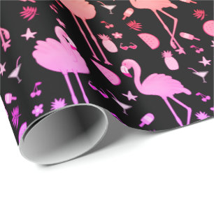 Papier Cadeau Papier d'enrobage de technicolore de Flamant rose 