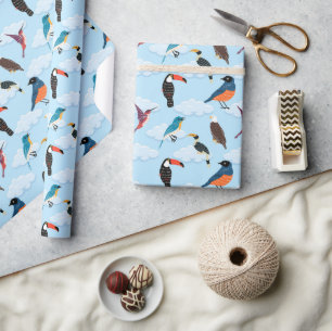 Papier Cadeau papier d'enrobage d'oiseaux