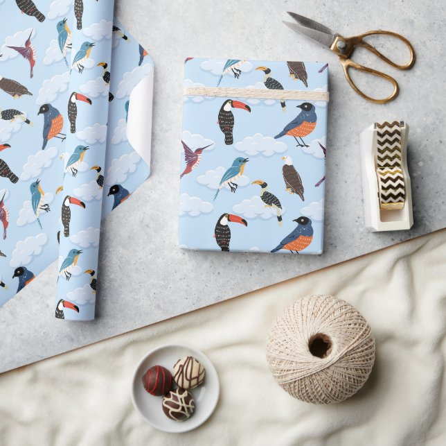 Papier Cadeau papier d'enrobage d'oiseaux (Artisanat)