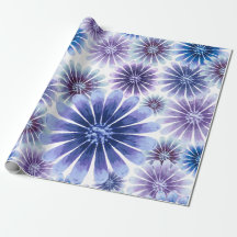 Papier d'enrobage floral lavande