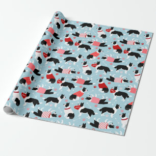 Papier Cadeau Papier d'enrobage Motif de la frontière Valentine 
