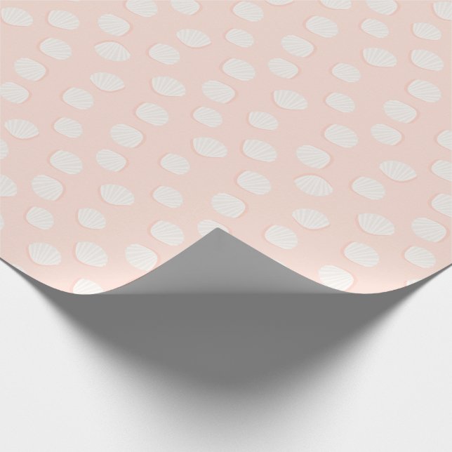 Papier Cadeau Papier d'enrobage Motif en coquille rose (Coin)