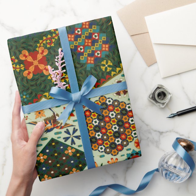 Papier Cadeau Papier d'enrobage motif japonais coloré (Cadeaux)