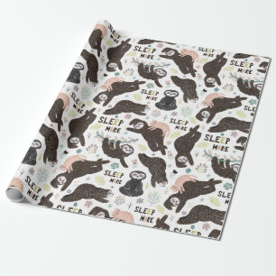 Papier Cadeau Papier d'enrobage Motif Sloth