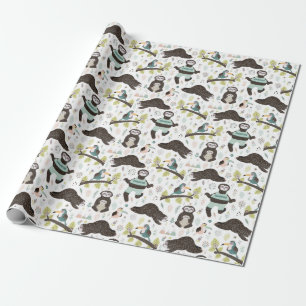 Papier Cadeau Papier d'enrobage Motif Sloth