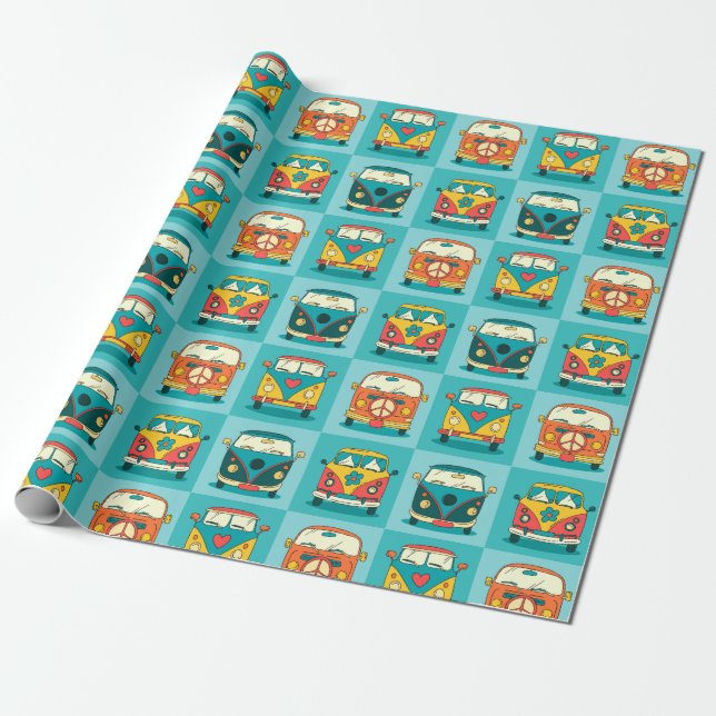 Papier Cadeau Papier d'enrobage rétro Vans (Déroulé)
