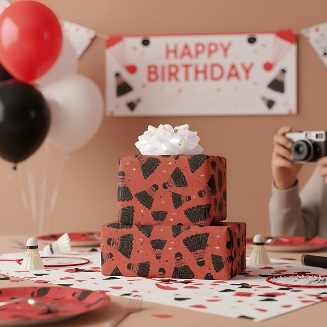 Papier Cadeau Papier d'enrobage rouge de choc spatial (Créateur téléchargé)