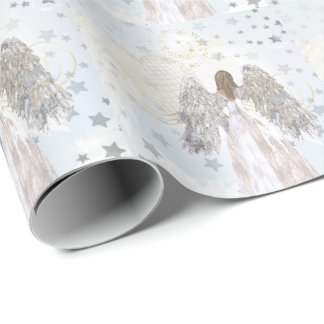 Papier Cadeau Papier d'enveloppe Angel et Etoiles