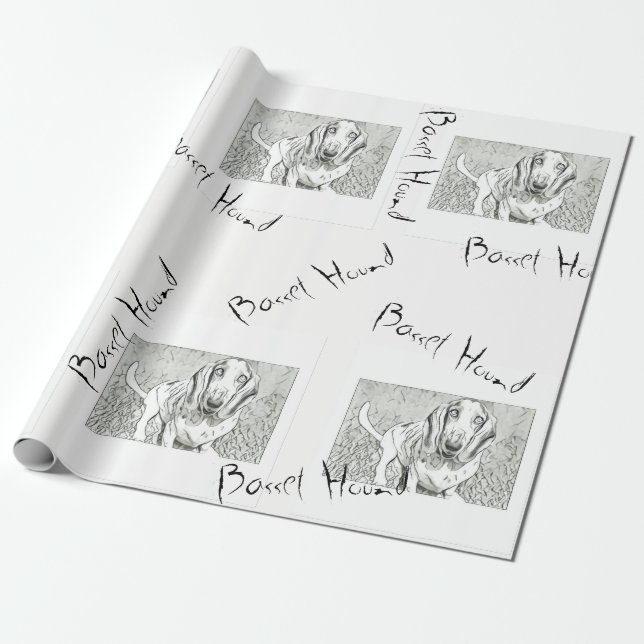 Papier Cadeau Papier d'enveloppe de cadeau de Basset Hound (Déroulé)