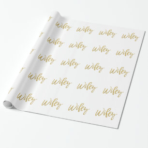 Papier Cadeau Papier d'enveloppement à huile d'or Wifey