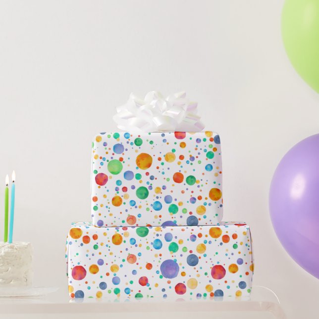 Papier Cadeau Papier d'enveloppement à l'aquarelle Rainbow Boho  (Cadeaux de fête)