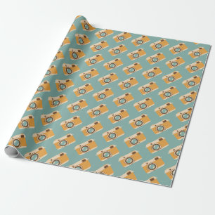 Papier Cadeau Papier d'enveloppement à motif de caméra rétro