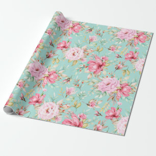 Papier Cadeau Papier d'enveloppement à motif floral