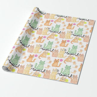 Papier Cadeau Papier d'enveloppement à thème pour chats - Parfai
