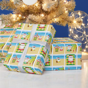 Papier Cadeau Papier d'enveloppement Aloha Santa Claus