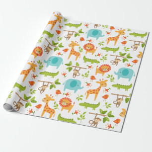 Papier Cadeau Papier d'enveloppement animal de Safari Jungle mig