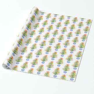 Papier Cadeau Papier d'enveloppement : Arbres de Noël de la jarr