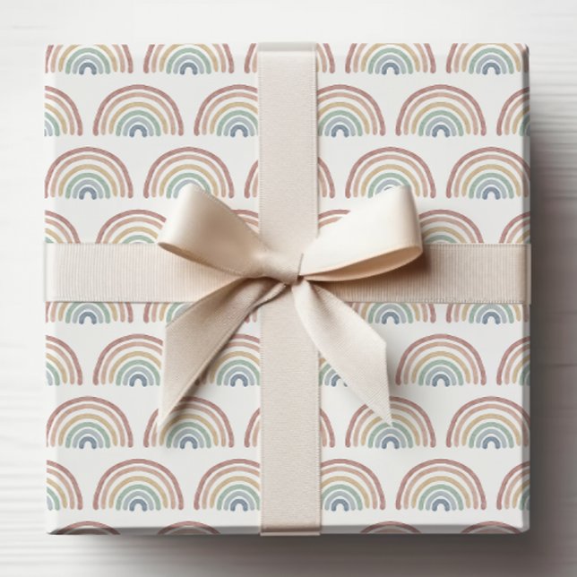 Papier Cadeau Papier d'enveloppement arc-en-ciel Boho (Colorful Boho Rainbow Wrapping Paper by Painted Paperie
)